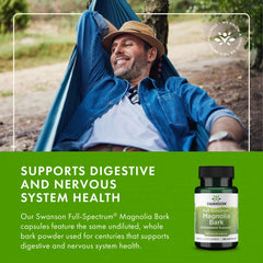 Swanson Magnolia Bark digestive health scene shows everyday wellness routine.