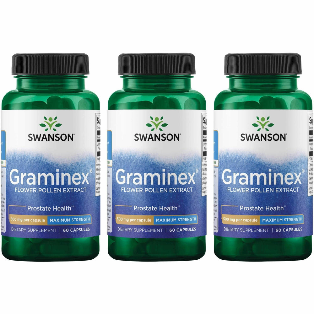 Swanson Graminex pollen extract bottle for prostate and urinary wellness