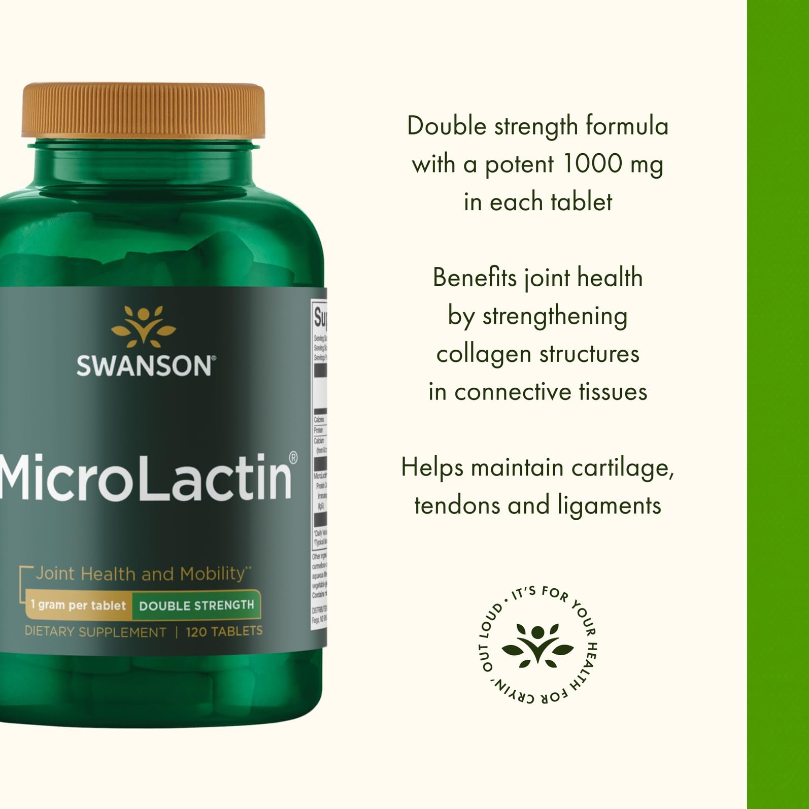Graphic showing GMP certification and quality focus for Swanson Microlactin