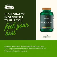 Swanson Microlactin bottle with nutrition facts highlighting dosage
