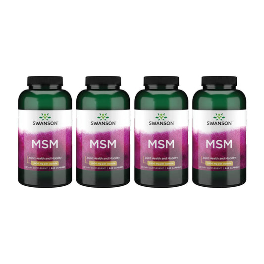 Swanson MSM 240-capsules bottle close-up for joint mobility support.