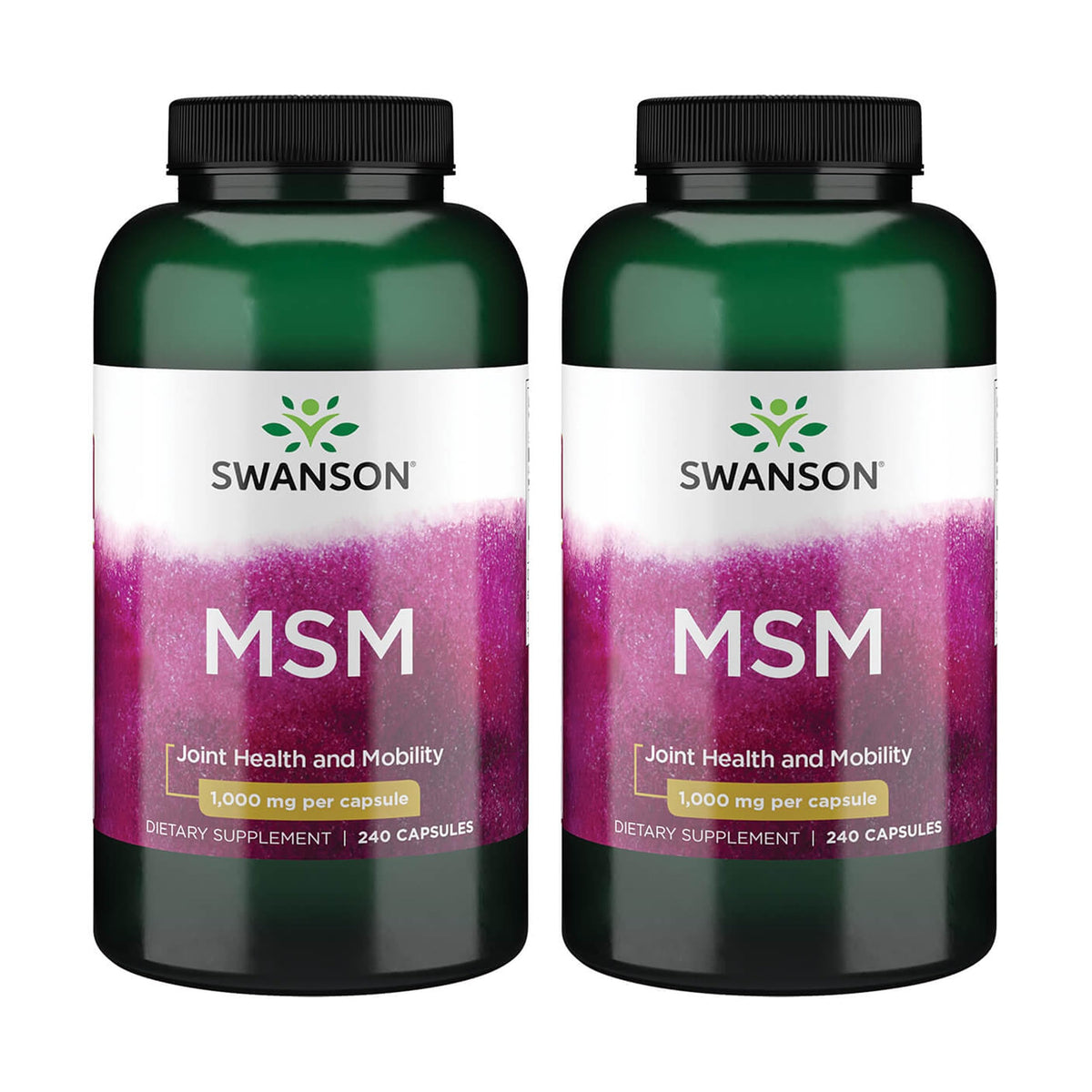 Swanson MSM bottle caps – easy-to-swallow capsules with potential joint mobility support