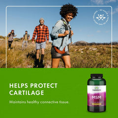 Swanson MSM capsules on a kitchen counter suggesting an everyday wellness routine.