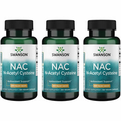 Swanson NAC bottle-front displays 600 mg capsules for daily antioxidant support.