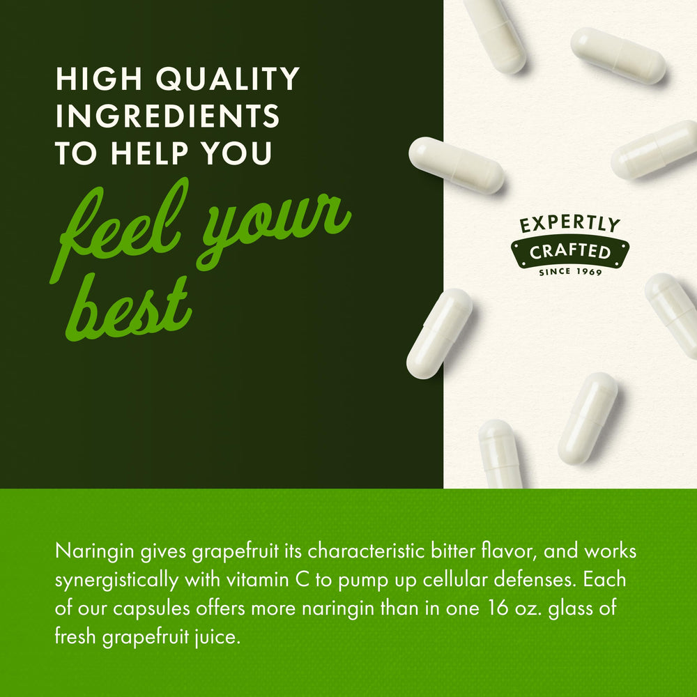 Swanson Naringin 500 mg bottle side view emphasizing bottle stability