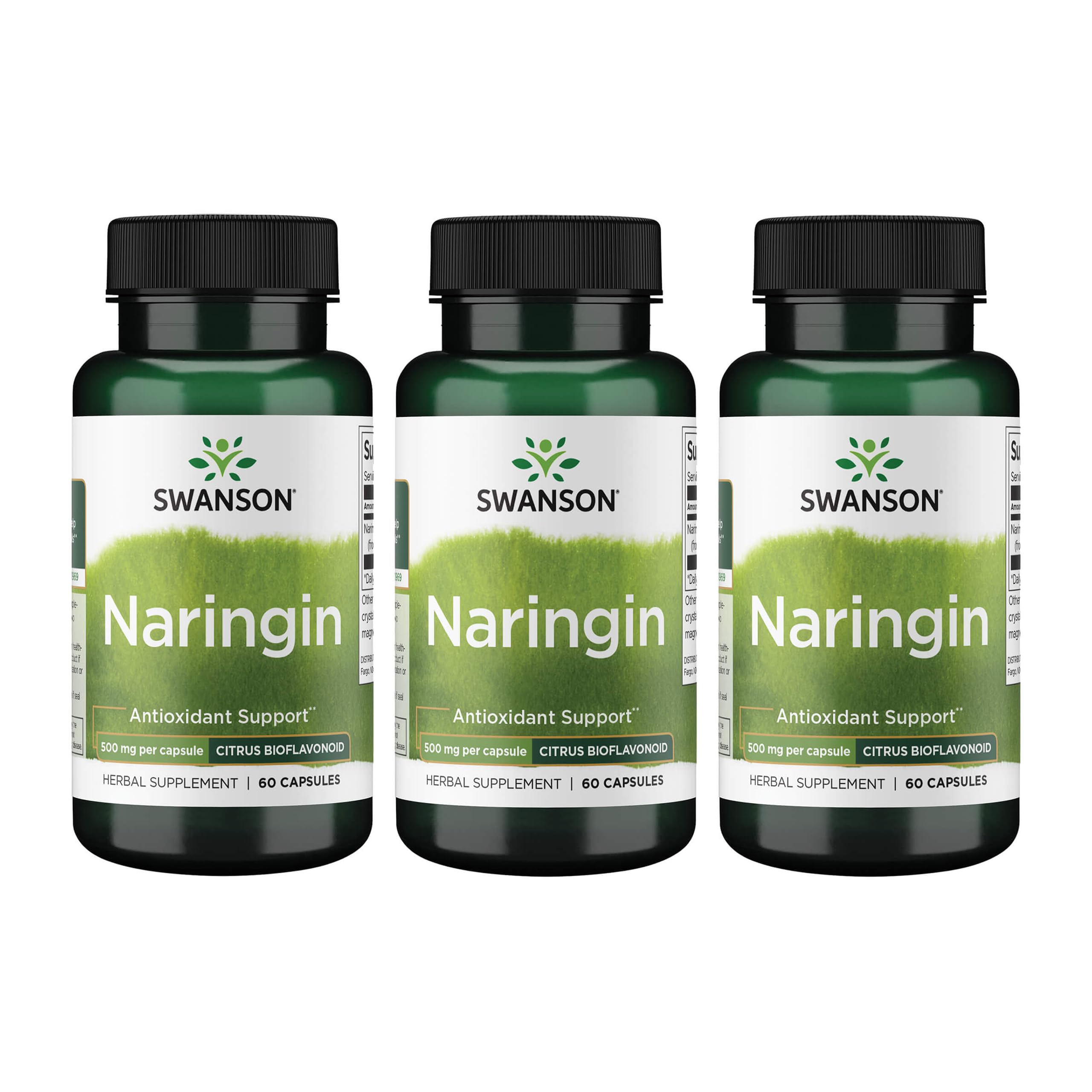 Swanson Naringin 500 mg capsules bottle front view highlighting citrus bioflavonoid support
