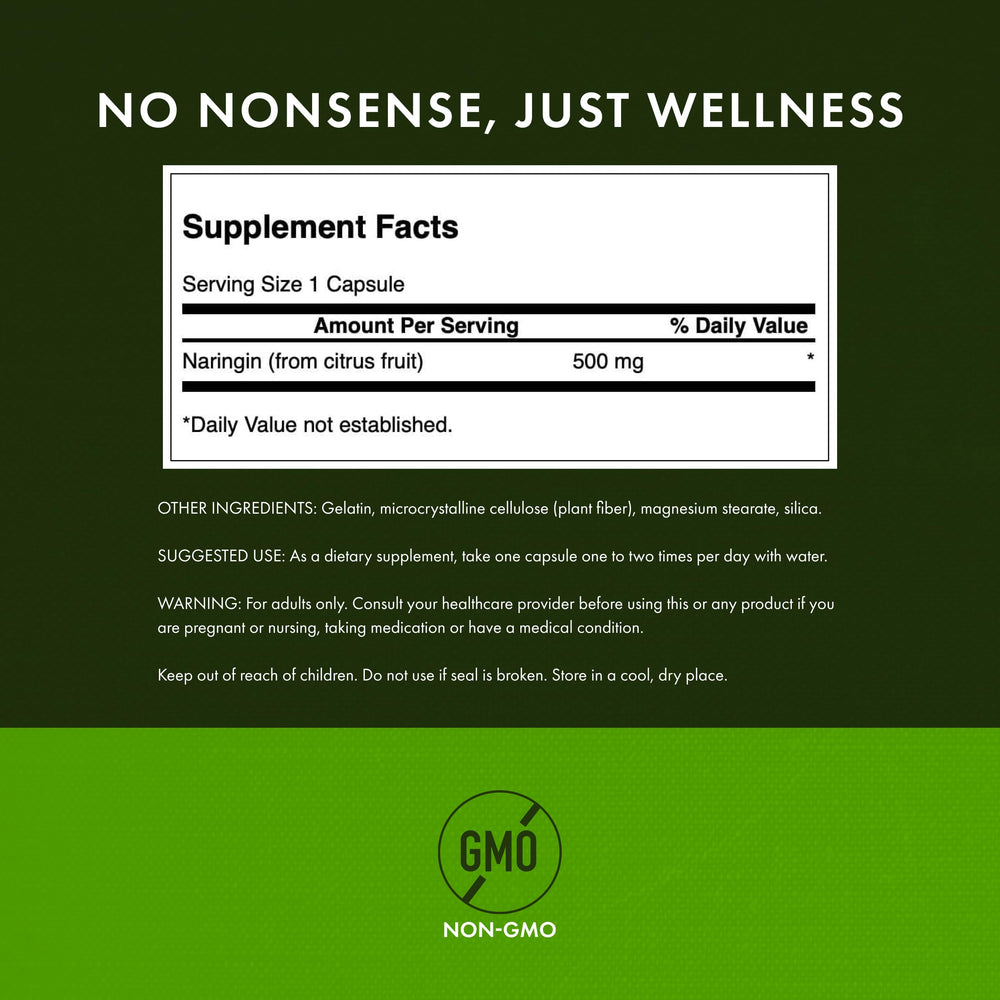 Swanson Naringin 500 mg capsules close-up for daily supplementation