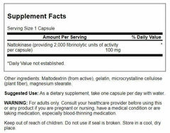 Swanson nattokinase capsules close-up highlighting convenient daily supplement.
