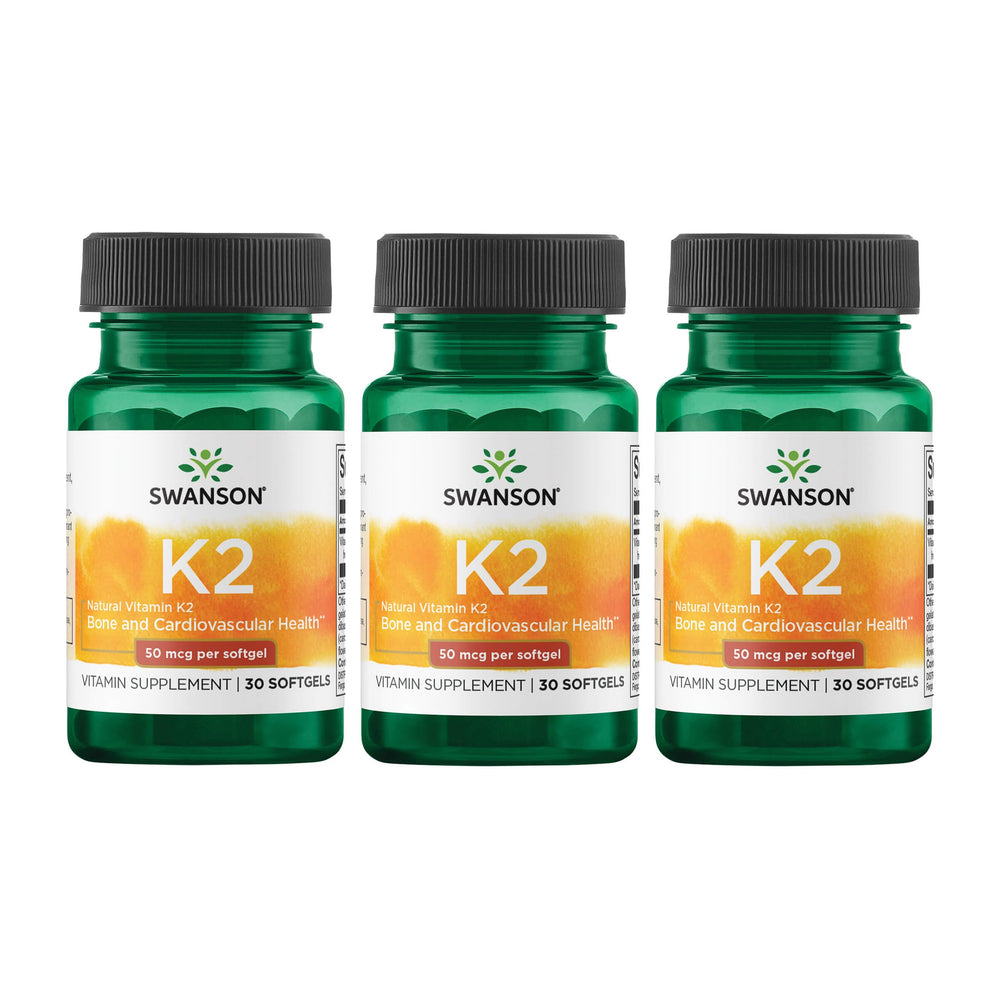 Swanson Natural Vitamin K2 MK-7 bottle front view for daily supplement routine.