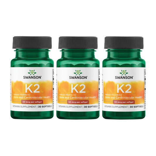 Swanson Natural Vitamin K2 MK-7 bottle front view for daily supplement routine.