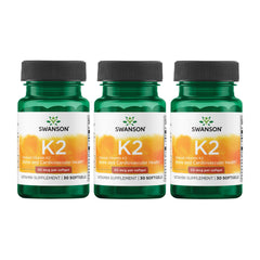 Swanson Natural Vitamin K2 MK-7 bottle front view for daily supplement routine.