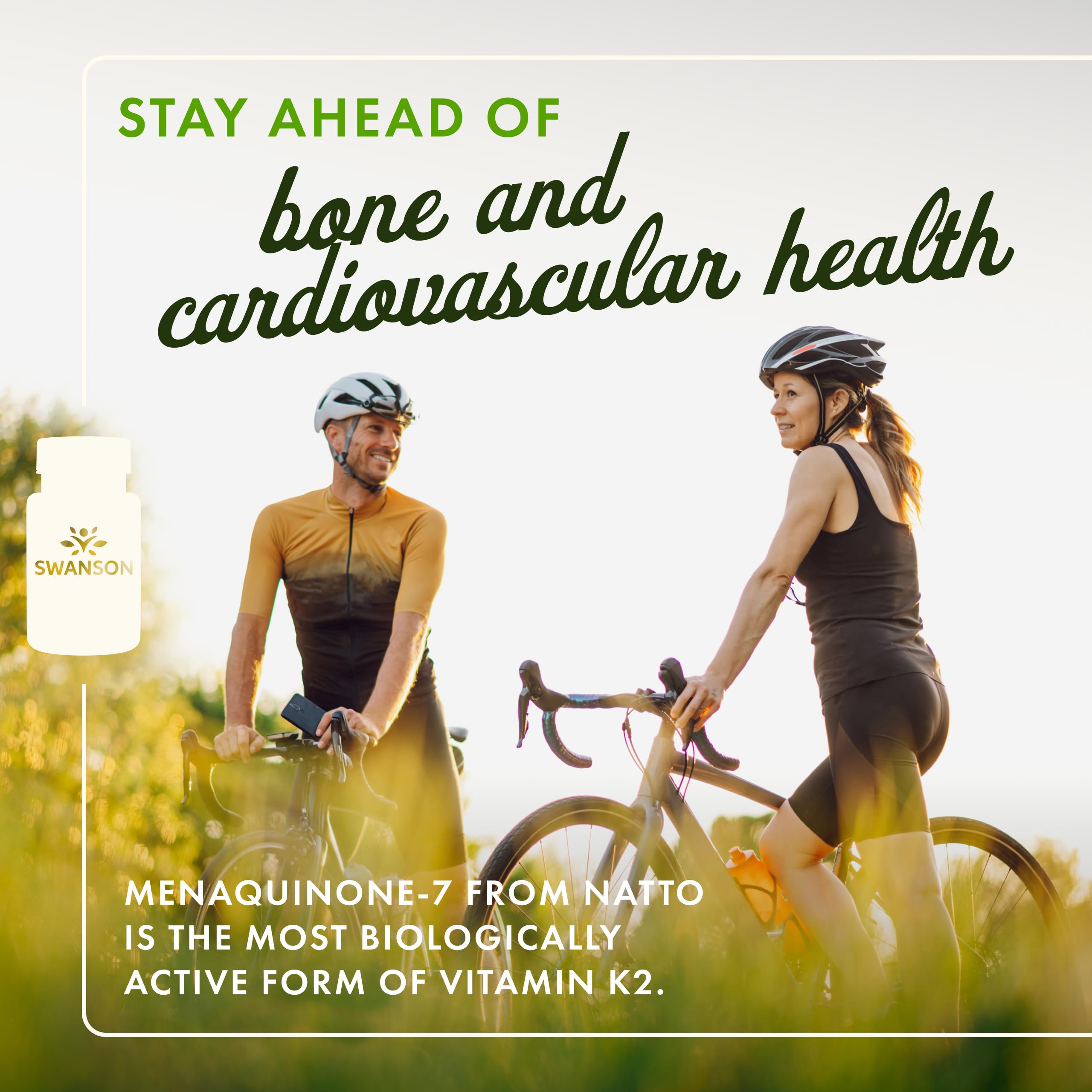 Swanson Vitamin K2 MK-7 softgels pack for convenient daily intake.