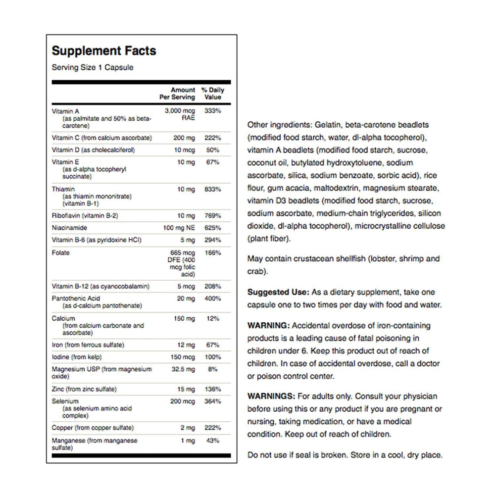 Swanson nutrition facts panel displays clear ingredient information.