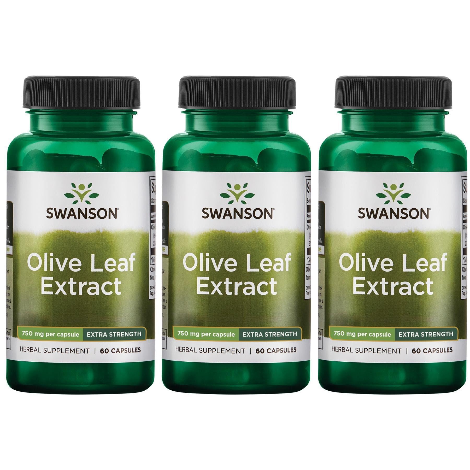 Swanson Olive Leaf Extract bottle highlighting immune health and daily wellness.