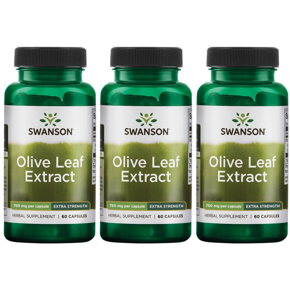 Swanson Olive Leaf Extract bottle highlighting immune health and daily wellness.