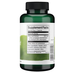 Label of Swanson Olive Leaf Extract showing oleuropein potency