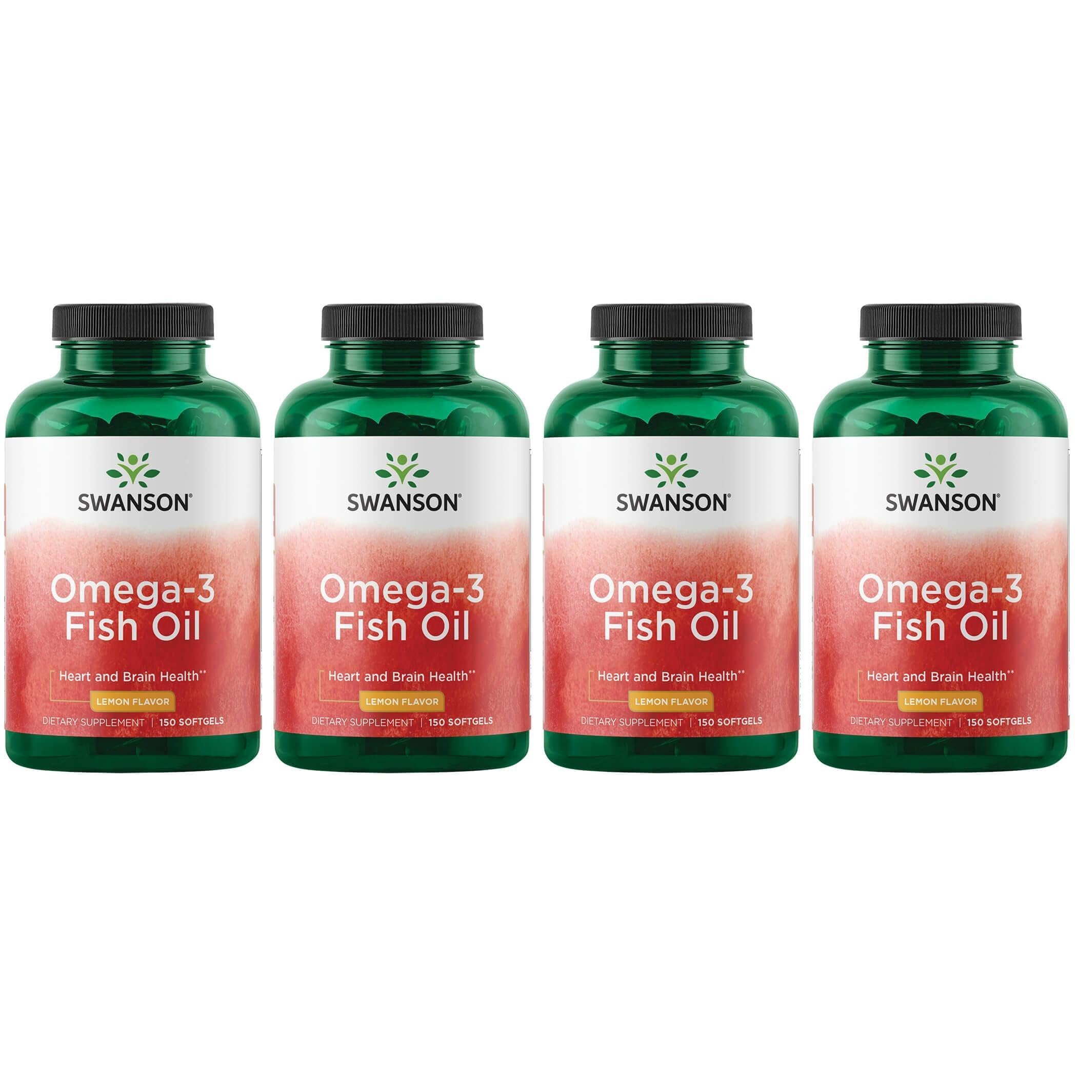 Swanson Omega-3 lemon-flavored bottle supports heart and brain function and joint wellness.