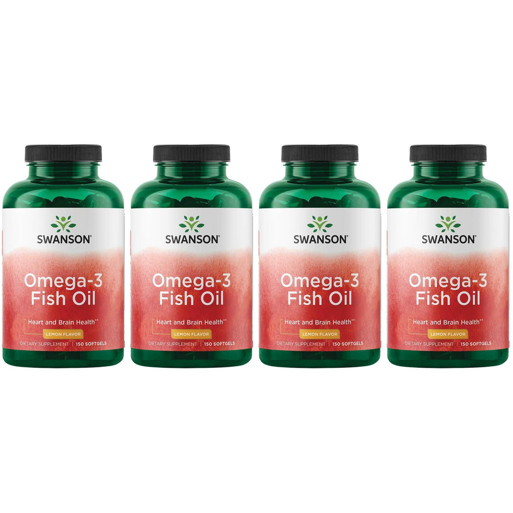 Swanson Omega-3 lemon-flavored bottle supports heart and brain function and joint wellness.