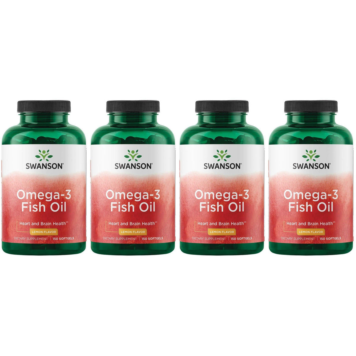 Swanson Omega-3 lemon-flavored bottle supports heart and brain function and joint wellness.