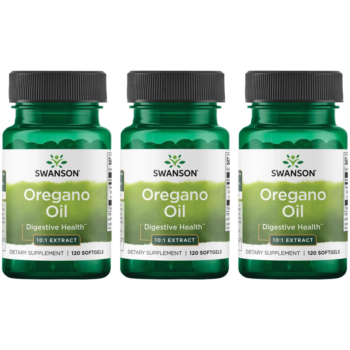 Swanson oregano oil 10:1 extract bottle showing natural digestive support