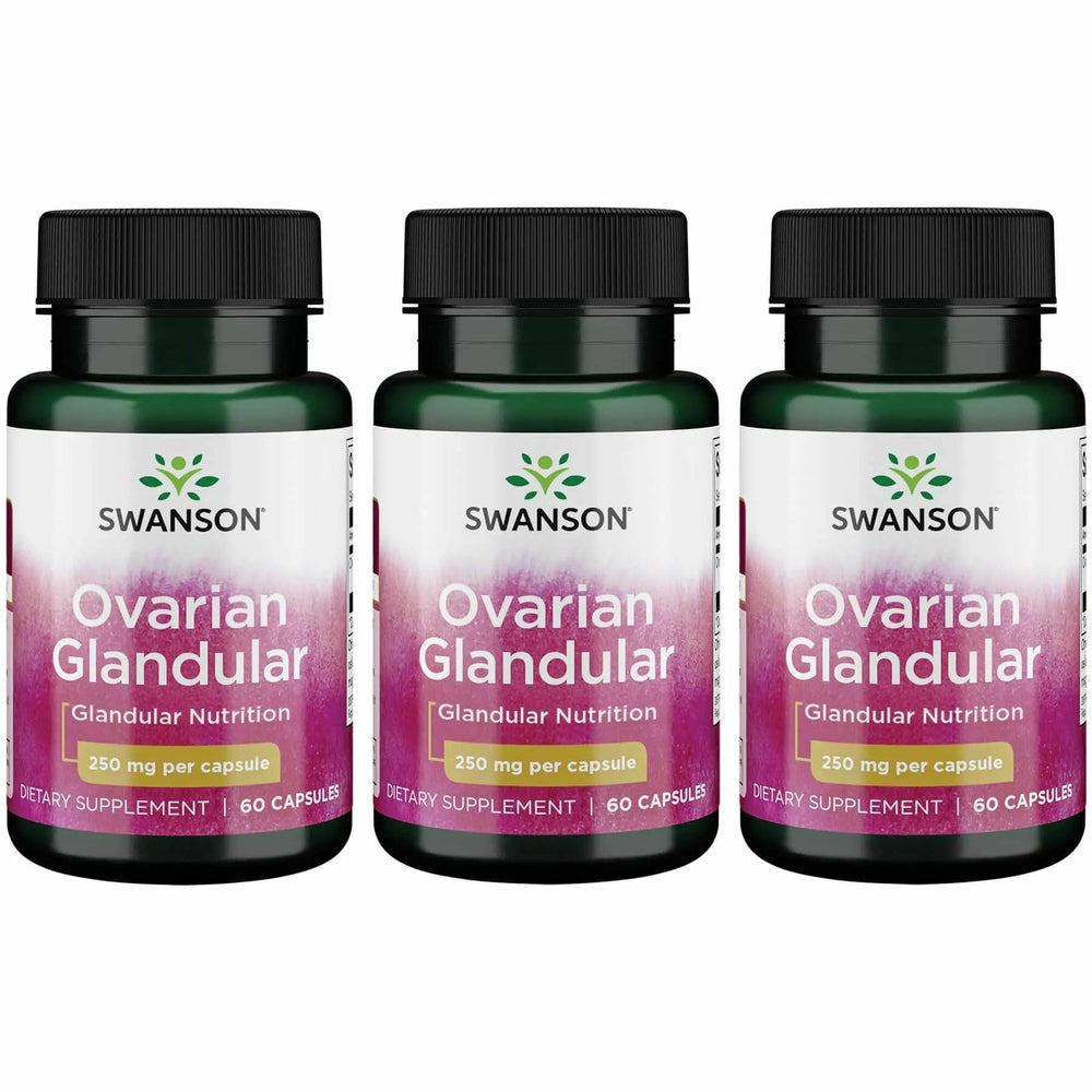 Swanson Ovarian Glandular bottle front — easy daily capsule for wellness routines.
