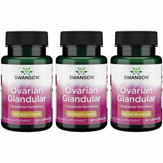 Swanson Ovarian Glandular bottle front — easy daily capsule for wellness routines.