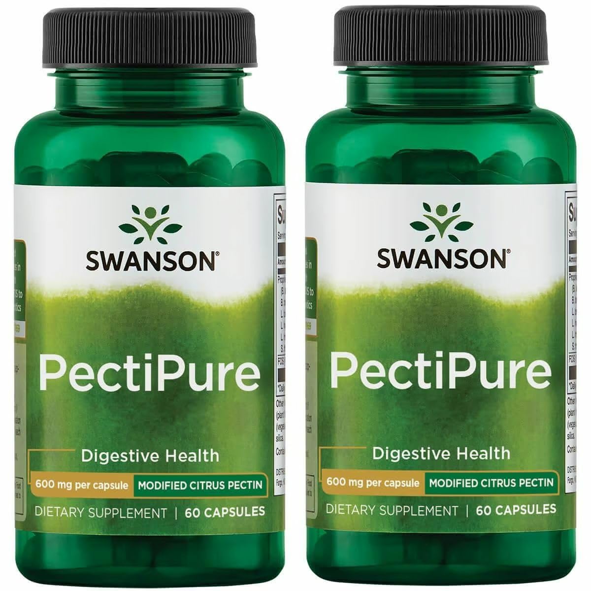 Swanson PectiPure bottle showing modified citrus pectin for daily digestive wellness.