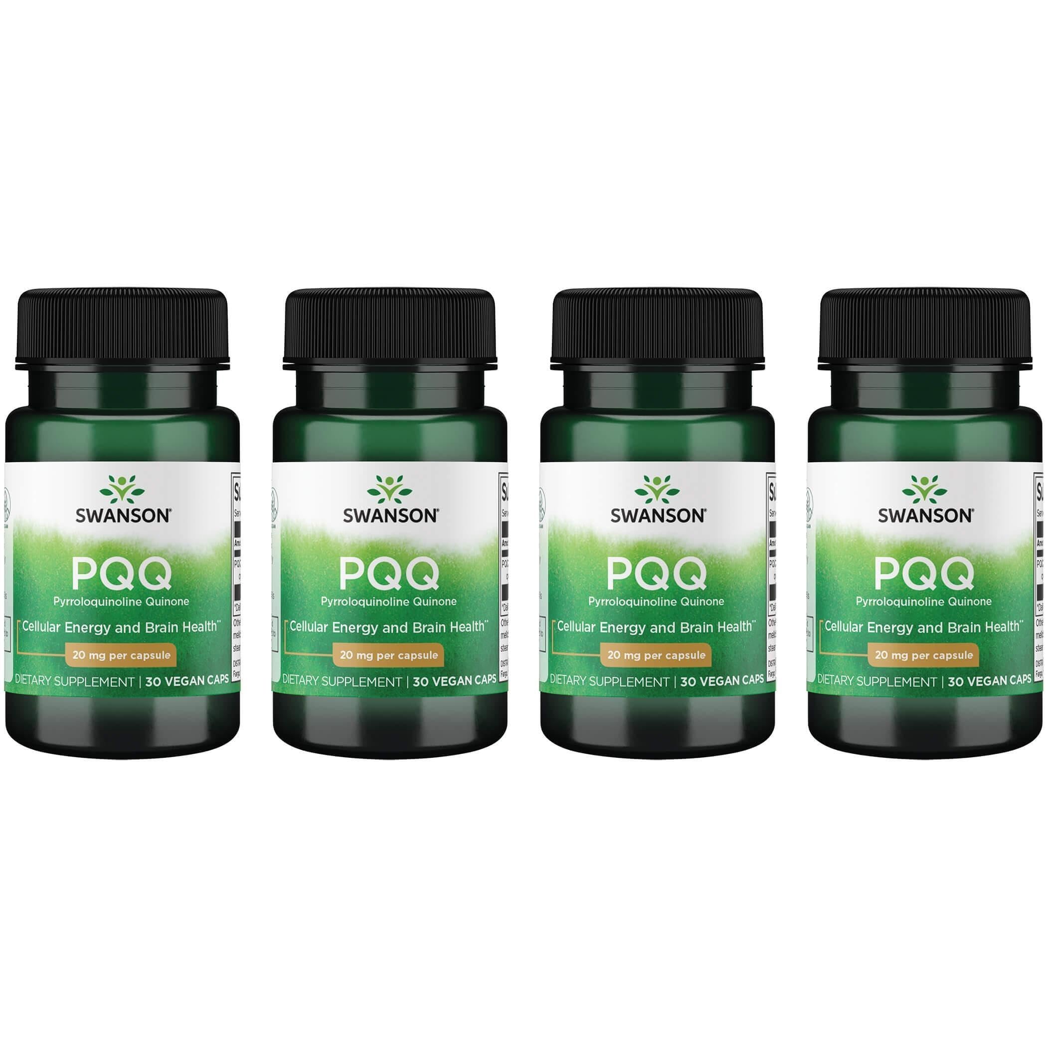 Swanson PQQ vegan capsules bottle for mitochondrial support and cognitive health.