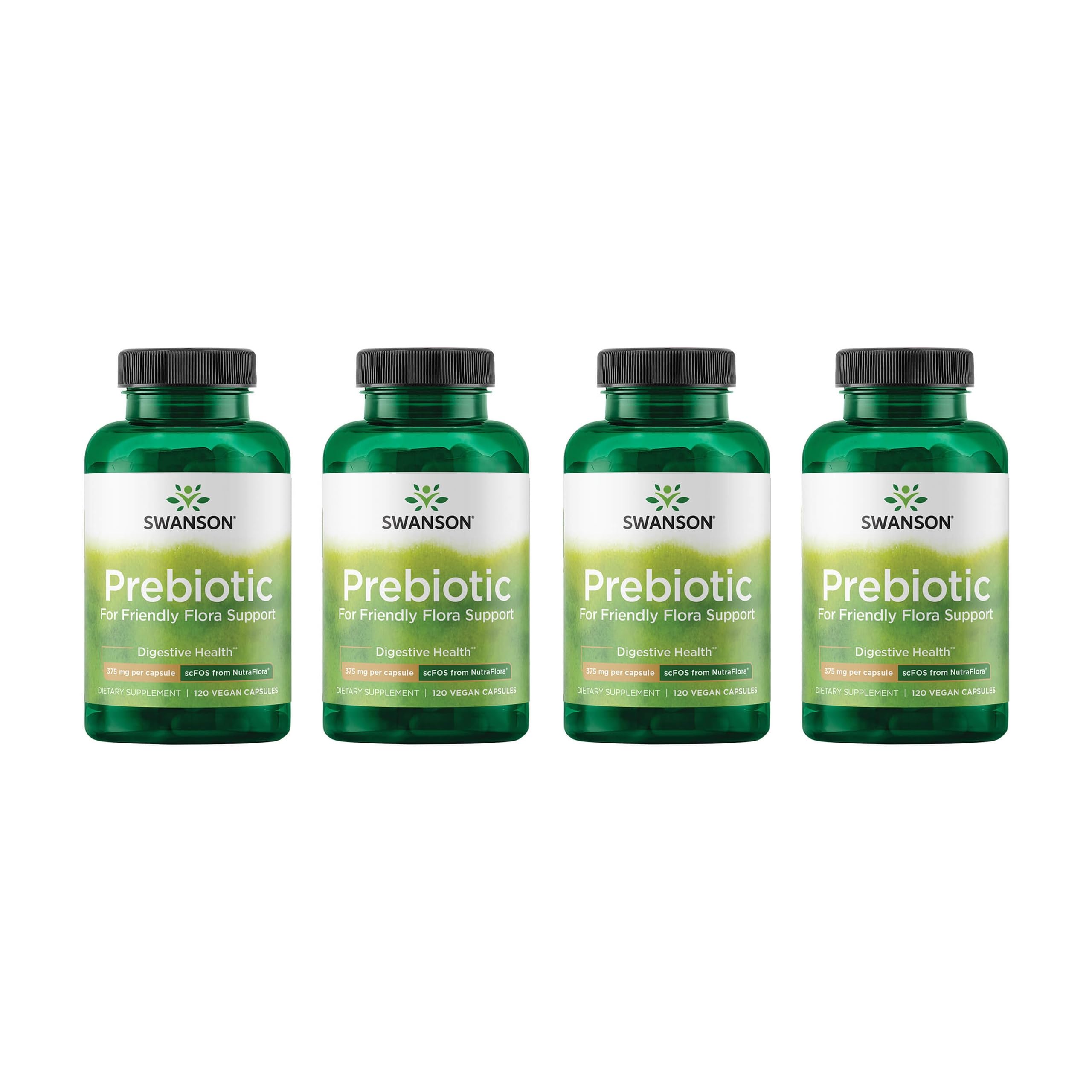 Swanson Prebiotic bottle front showing digestive health focus