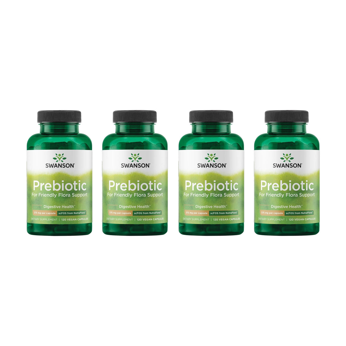 Swanson Prebiotic bottle front showing digestive health focus