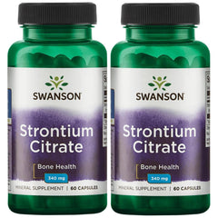 Swanson Premium Brand strontium citrate bottle with 340 mg capsules for bone support