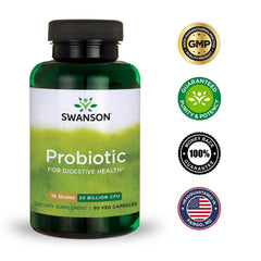 Swanson probiotic packaging front conveys quality and science