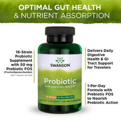 Swanson NutraFlora FOS prebiotic detail on label for gut nourishment