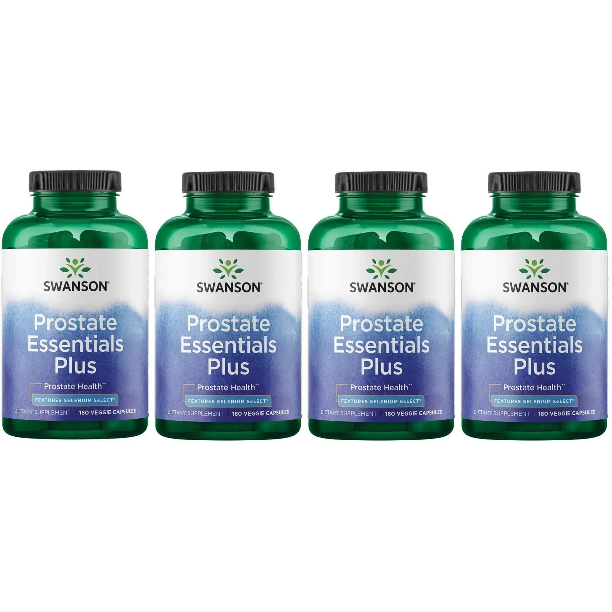 Swanson Prostate Essentials Plus bottle front shows daily prostate support potential.