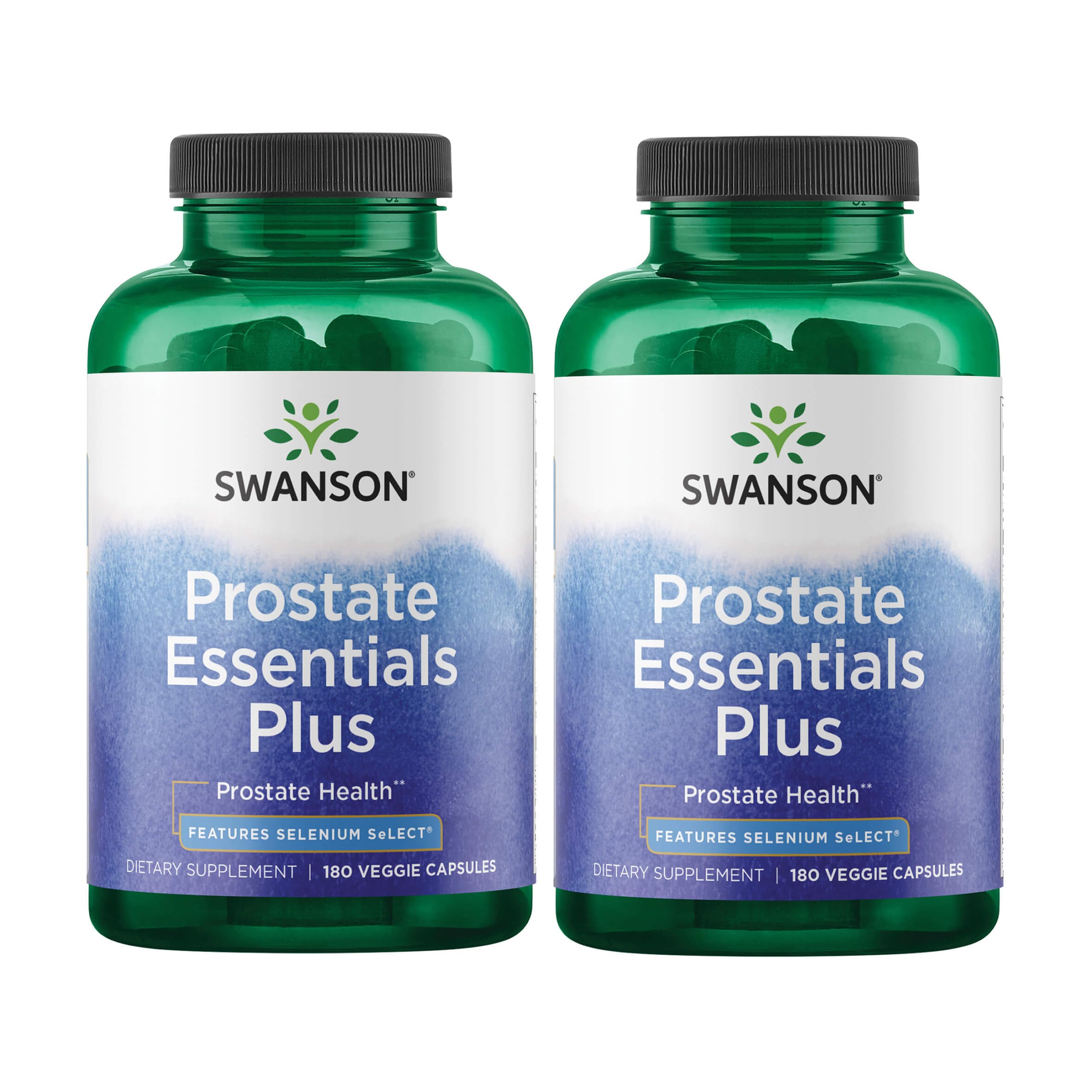 Swanson Prostate Plus bottle front with veggie capsules for urinary support.
