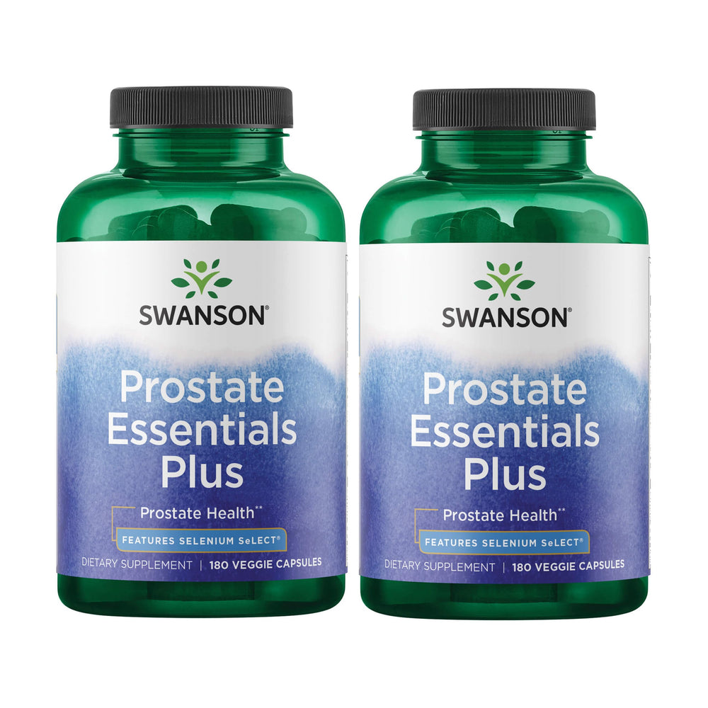 Swanson Prostate Plus bottle front with veggie capsules for urinary support.