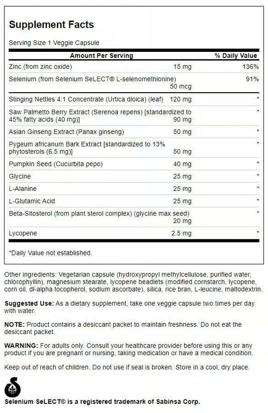 Swanson Prostate Plus capsules close-up highlighting easy use
