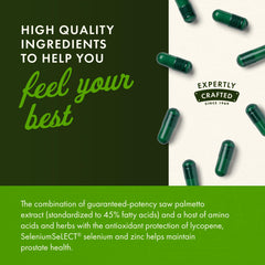 Swanson Prostate Plus dosing instructions illustrate simple daily regimen.