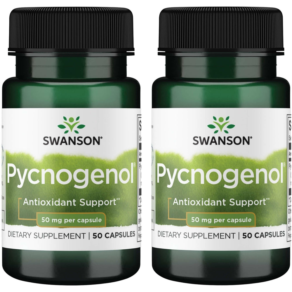 Swanson Pycnogenol 50 mg 50 caps 2-pack bottle front showing compact daily wellness support