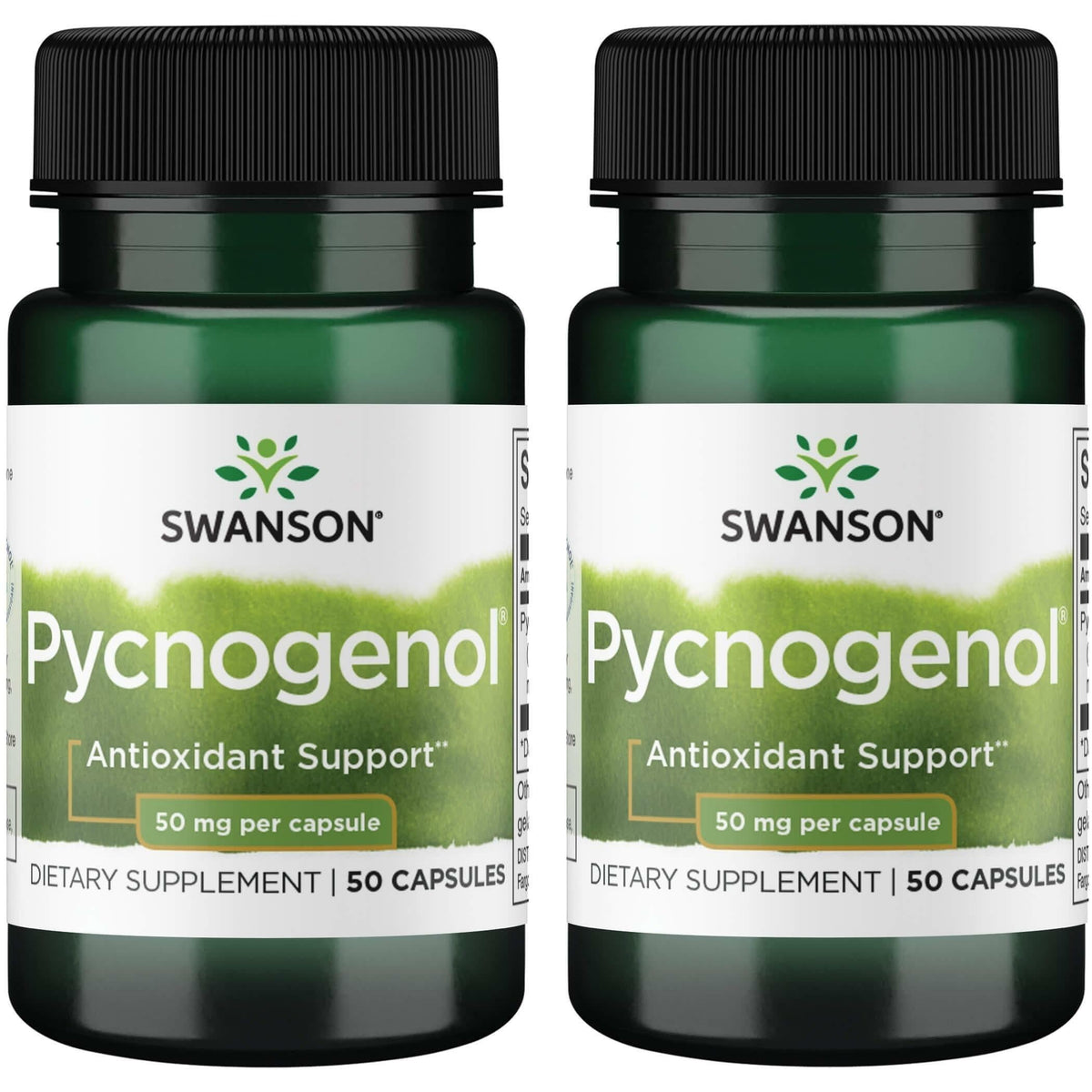 Swanson Pycnogenol 50 mg 50 caps 2-pack bottle front showing compact daily wellness support