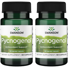 Swanson Pycnogenol 50 mg 50 caps 2-pack bottle front showing compact daily wellness support