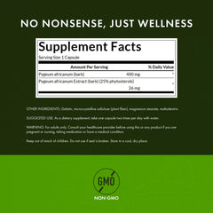 Swanson Pygeum capsules close-up showing 400 mg per capsule