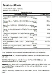 Swanson Real Food Vitamin B-Complex label shows vegan ingredients and clear information for use.