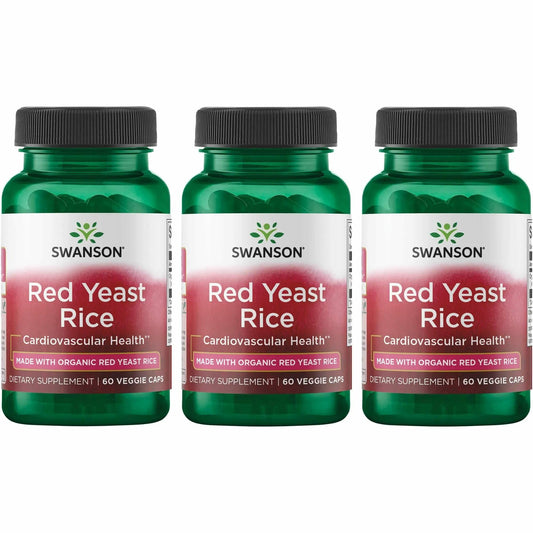 Swanson Red Yeast Rice bottle front showing organic quality and clarity for daily use