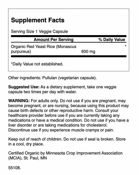 Close-up of Swanson Red Yeast Rice capsules for convenient daily supplementation
