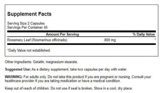 Swanson rosemary capsules close-up for daily wellness use
