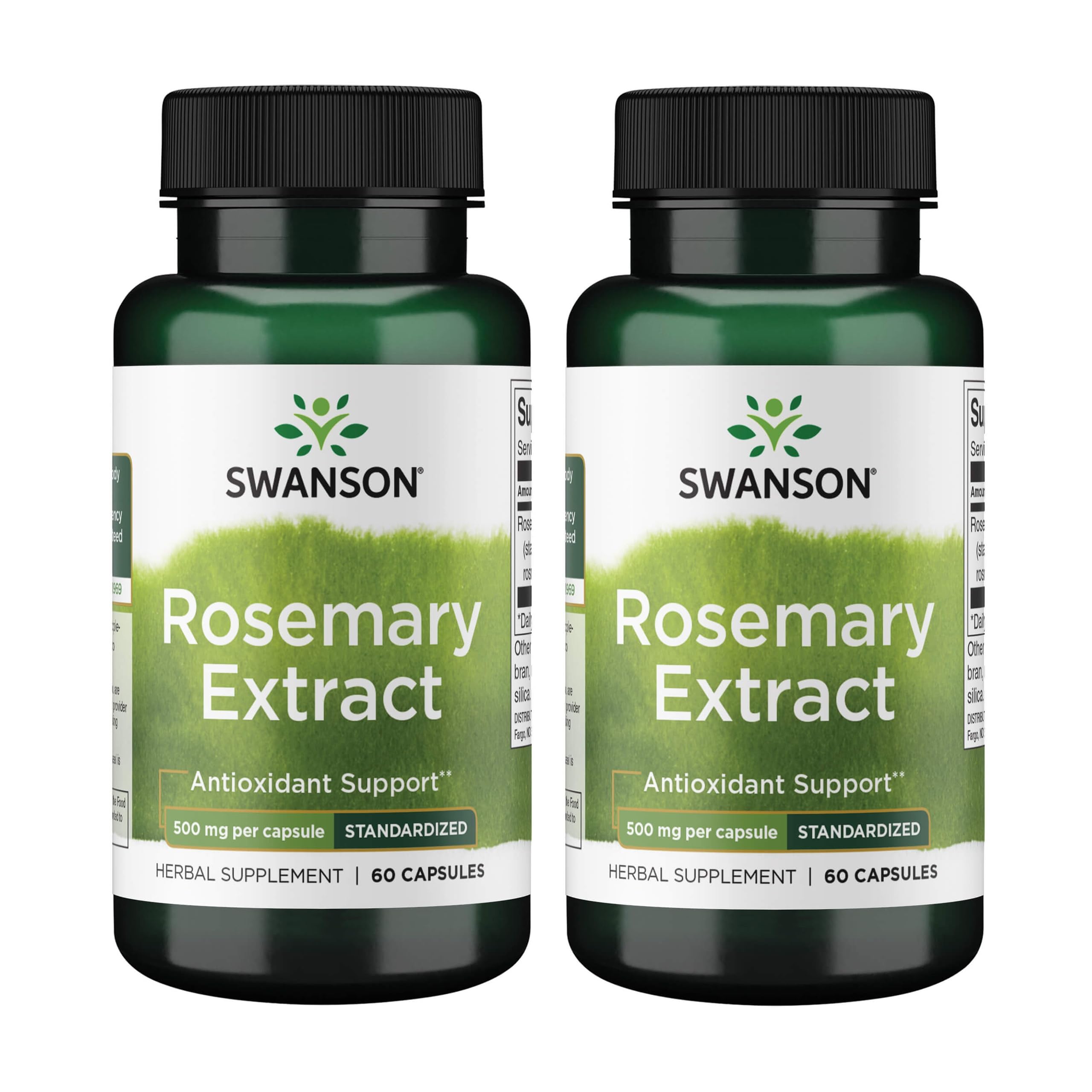 Swanson rosemary extract bottle close-up showing 500 mg strength for daily antioxidant support
