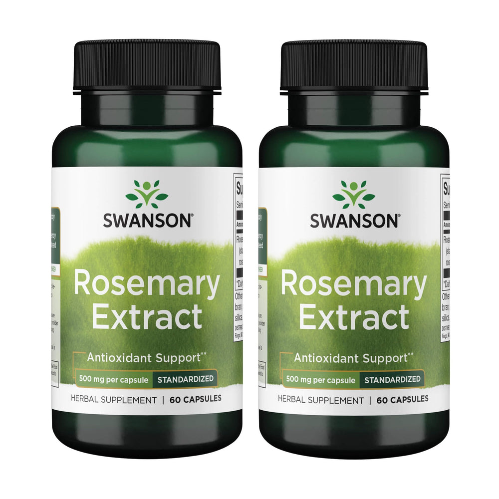 Swanson rosemary extract bottle close-up showing 500 mg strength for daily antioxidant support