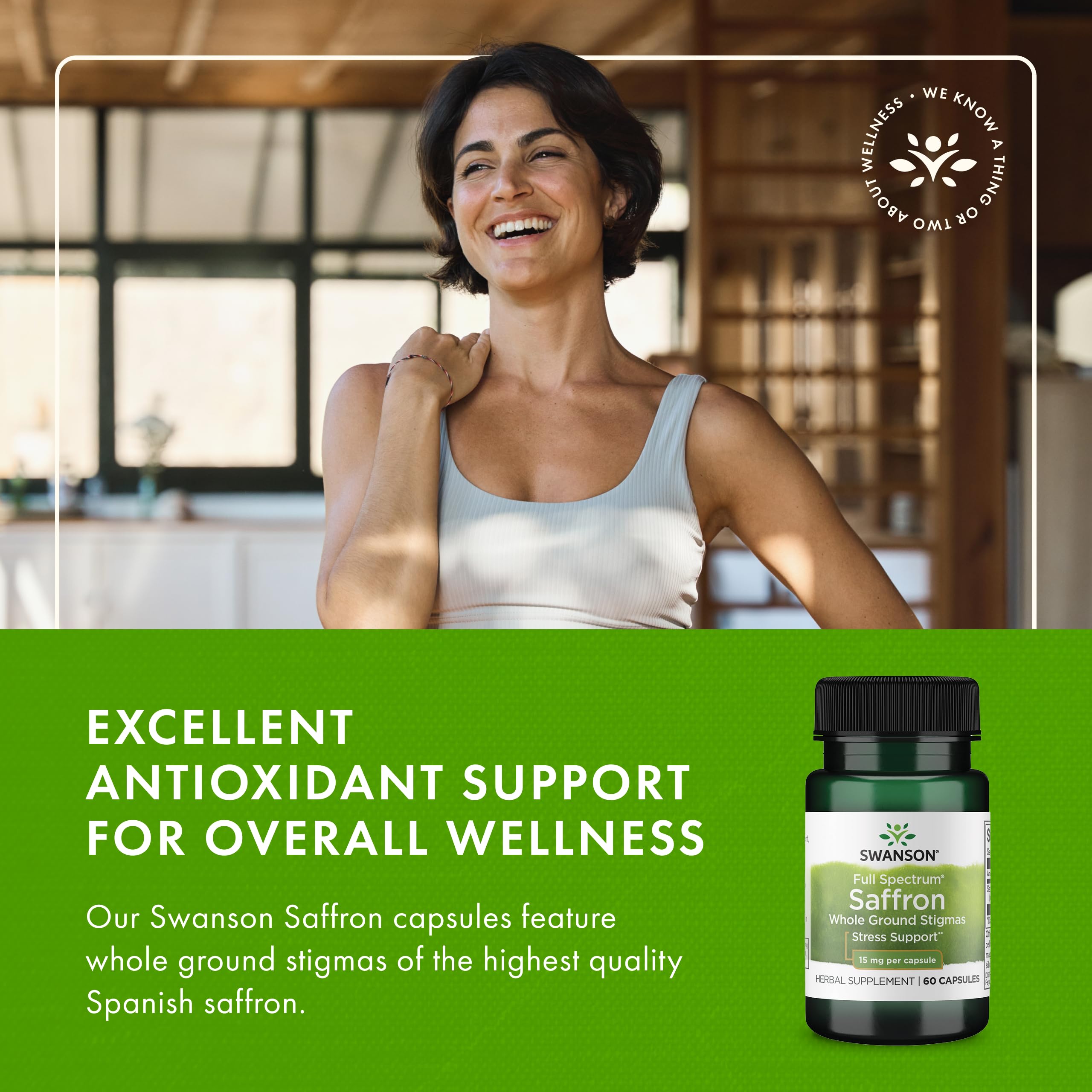 Swanson saffron capsules arranged for a simple daily routine