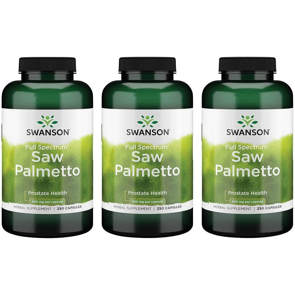 Swanson Saw Palmetto bottle with 540 mg capsules for prostate support.